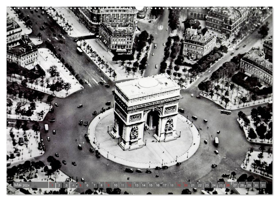 Historisches Paris: aus der Luft besehen (CALVENDO Wandkalender 2024)
