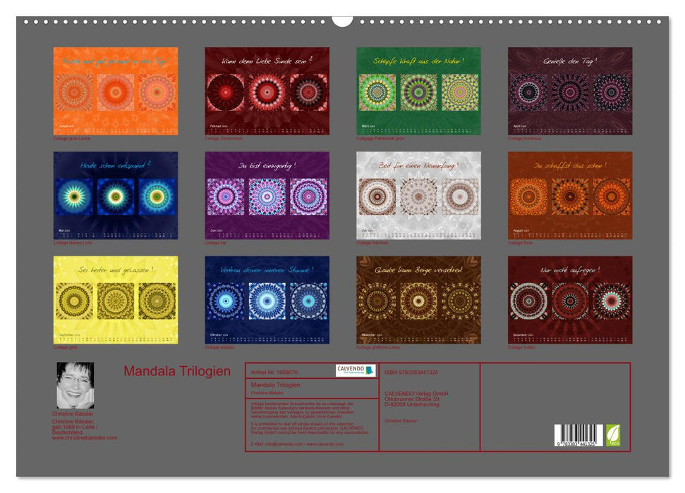 Mandala trilogies (CALVENDO wall calendar 2024) 