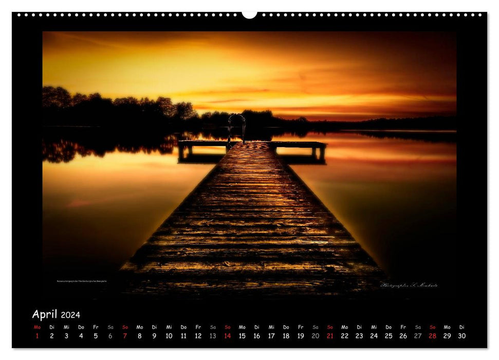 Mecklenburger Landschaften in magischem Licht (CALVENDO Premium Wandkalender 2024)