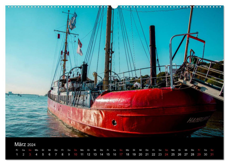 Hamburg Museum Harbor - the perspective (CALVENDO wall calendar 2024) 