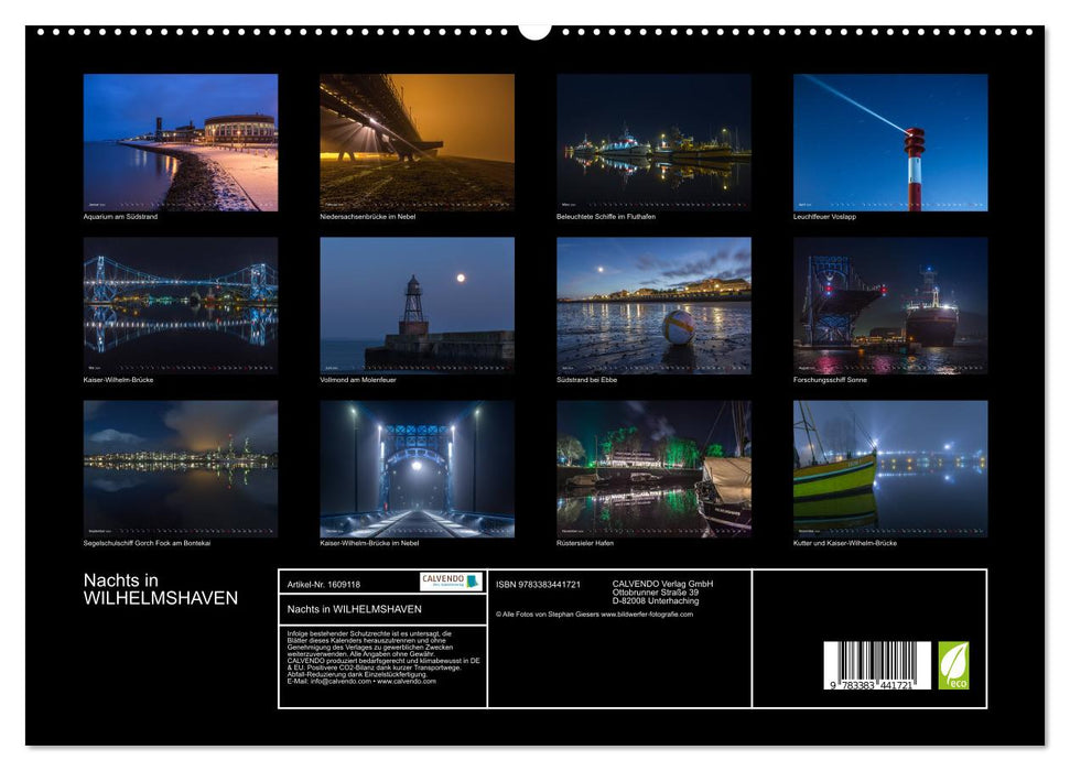 Nachts in Wilhelmshaven Edition mit maritimen Motiven (CALVENDO Premium Wandkalender 2024)