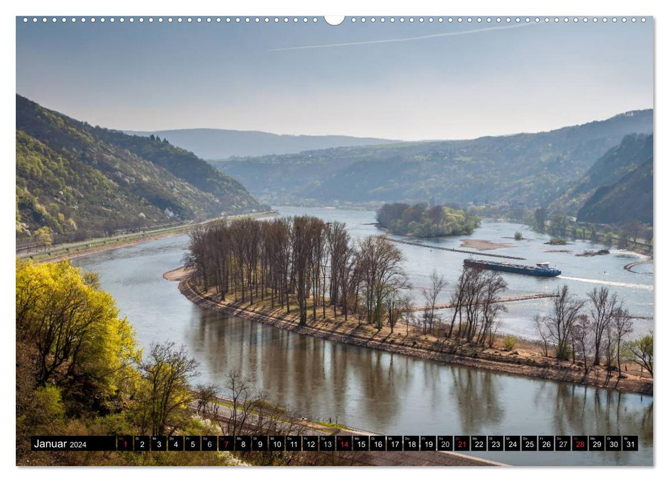 Kaub - Romantic town on the Rhine (CALVENDO Premium Wall Calendar 2024) 
