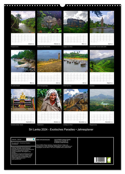 Sri Lanka 2024 – Paradis exotique – Agenda annuel (calendrier mural CALVENDO 2024) 