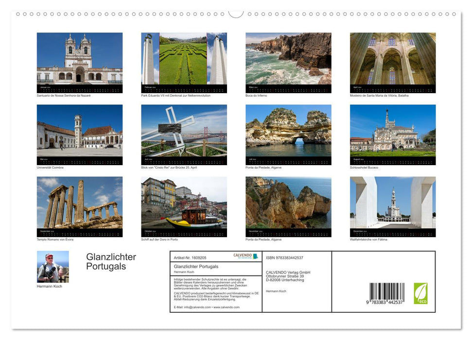 Highlights of Portugal (CALVENDO Premium Wall Calendar 2024) 