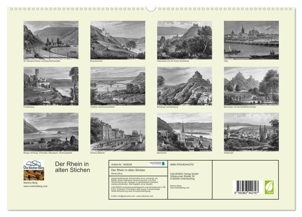 Der Rhein in alten Stichen (CALVENDO Premium Wandkalender 2024)