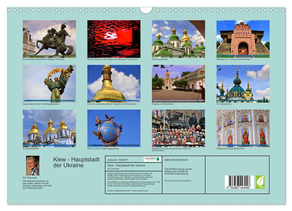 Kiev - capitale de l'Ukraine (calendrier mural CALVENDO 2024) 