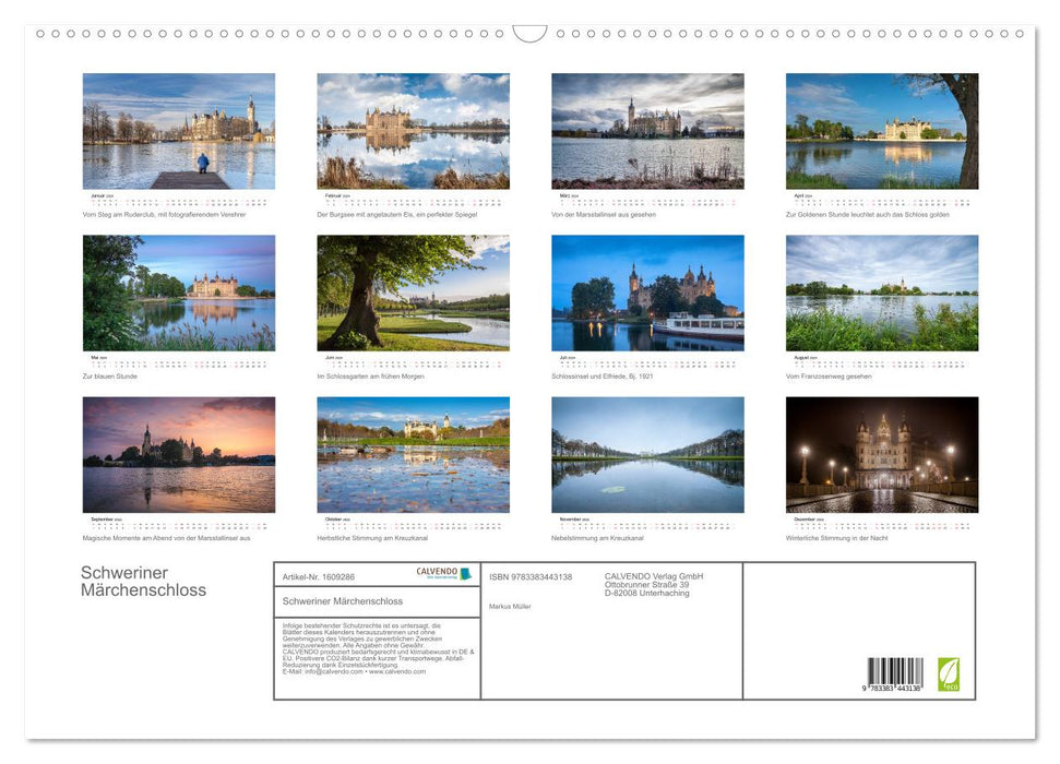 Schwerin fairytale castle (CALVENDO wall calendar 2024) 