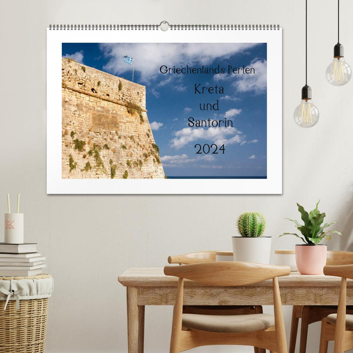 Greece's pearls Crete and Santorini (CALVENDO wall calendar 2024) 