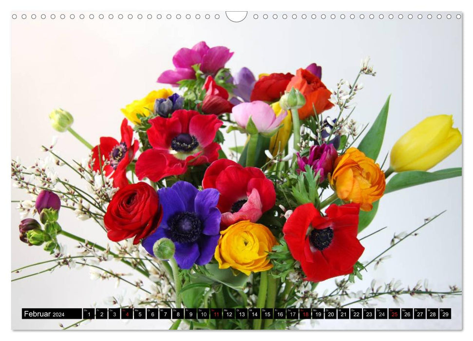 Colorful bouquets (CALVENDO wall calendar 2024) 