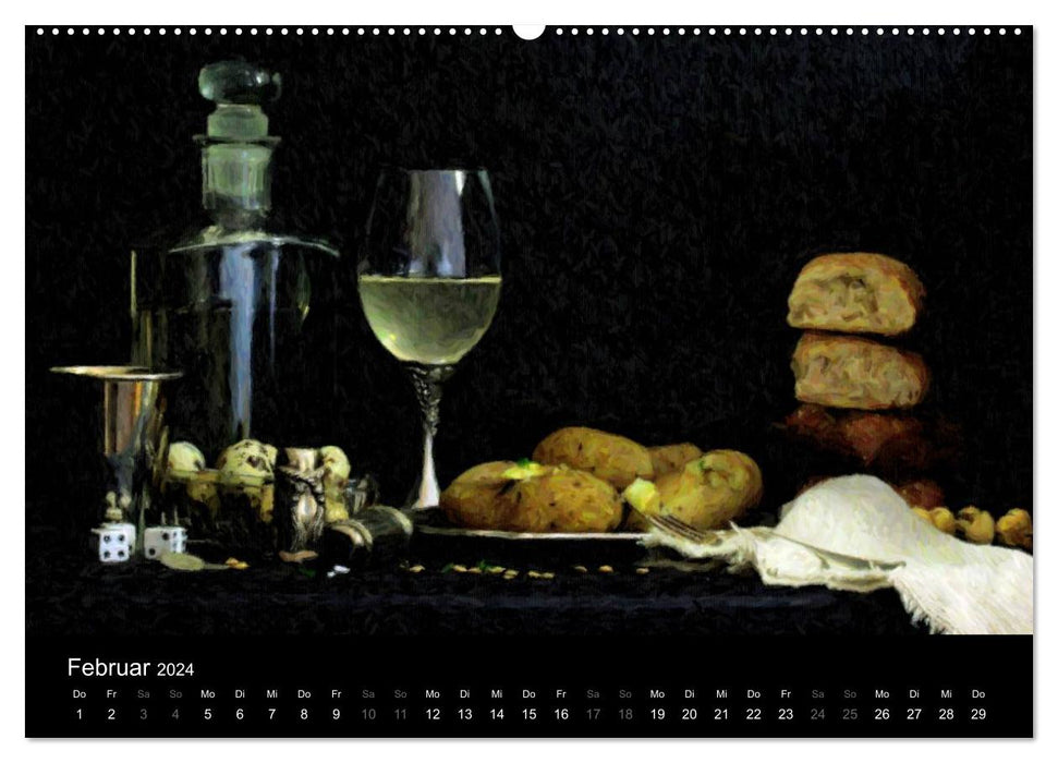 Nouvelles natures mortes anciennes (Calvendo Premium Wall Calendar 2024) 