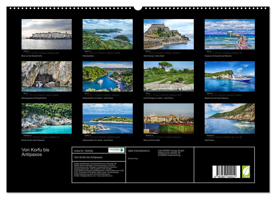 From Corfu to Antipaxos (CALVENDO Premium Wall Calendar 2024) 