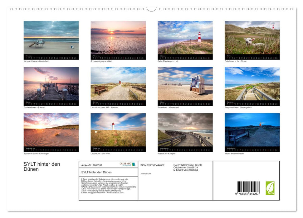 SYLT derrière les dunes (Calvendo Premium Wall Calendar 2024) 