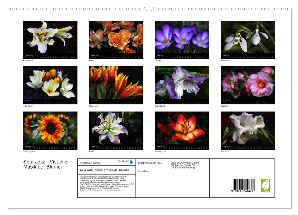 Soul-Jazz - Visual Music of Flowers (CALVENDO Premium Wall Calendar 2024) 