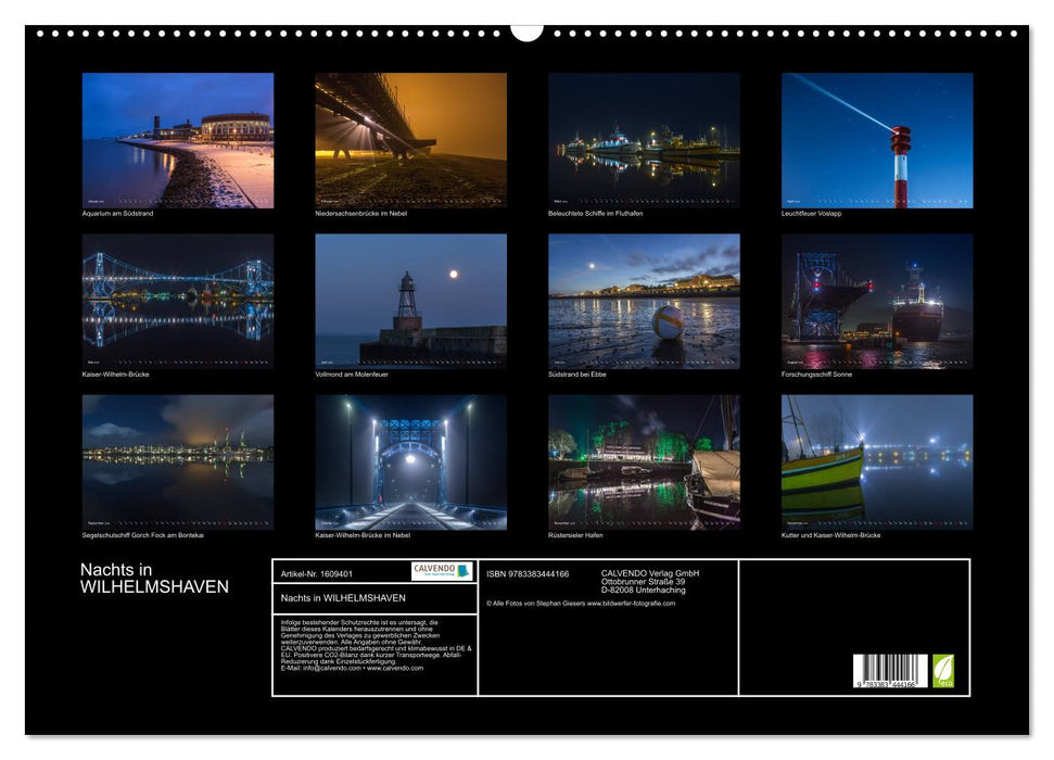 At night in Wilhelmshaven Edition with maritime motifs (CALVENDO wall calendar 2024) 