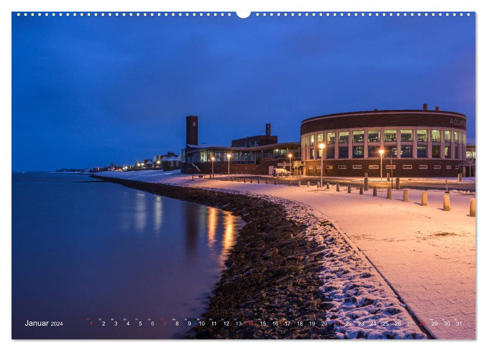 Nachts in Wilhelmshaven Edition mit maritimen Motiven (CALVENDO Wandkalender 2024)