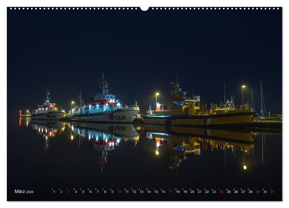 At night in Wilhelmshaven Edition with maritime motifs (CALVENDO wall calendar 2024) 