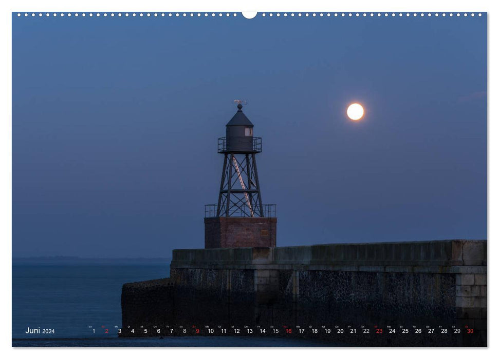 At night in Wilhelmshaven Edition with maritime motifs (CALVENDO wall calendar 2024) 