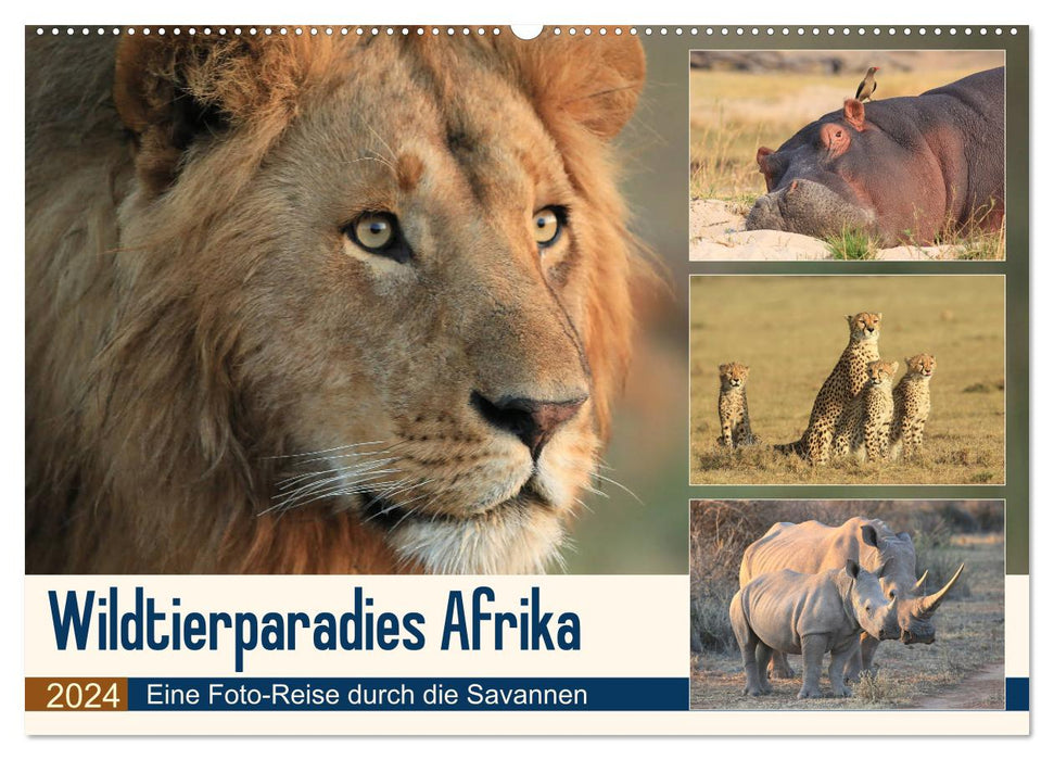 Wildtierparadies Afrika - Eine Foto-Reise durch die Savannen (CALVENDO Wandkalender 2024)