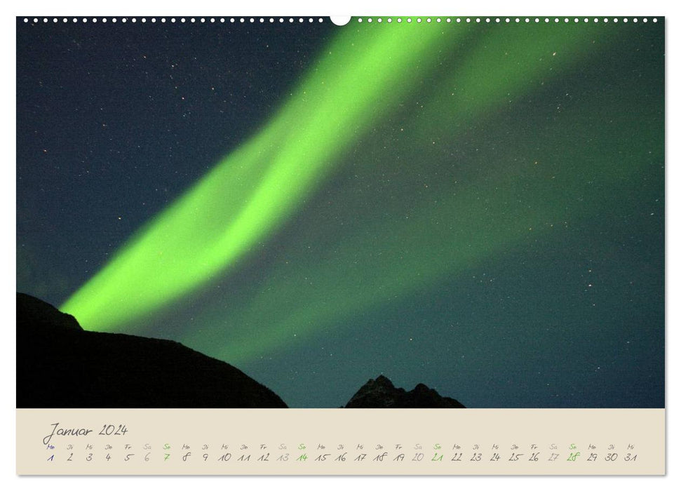Magie des aurores boréales – Aurores boréales (Calvendo Premium Wall Calendar 2024) 