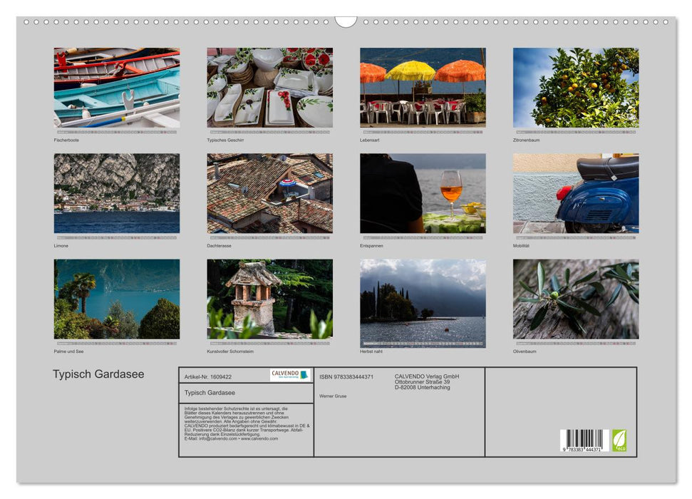 Typically Lake Garda - enchanting views and details (CALVENDO wall calendar 2024) 