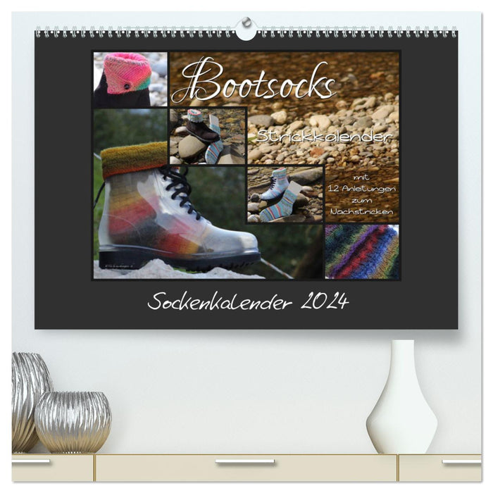 Sock calendar Bootsocks 2024 (CALVENDO Premium Wall Calendar 2024) 
