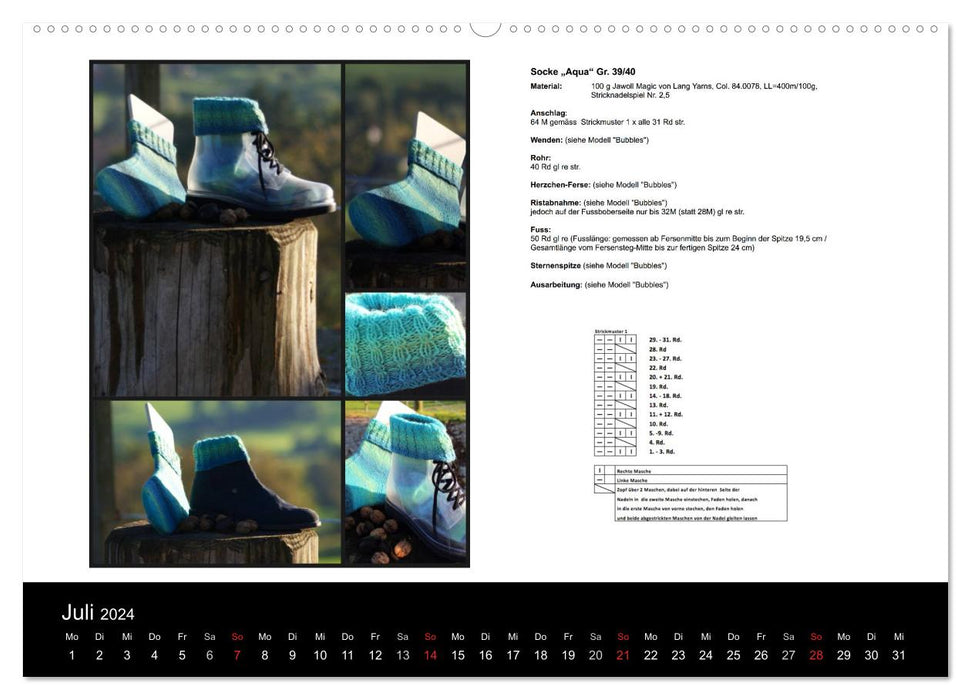 Sockenkalender Bootsocks 2024 (CALVENDO Premium Wandkalender 2024)