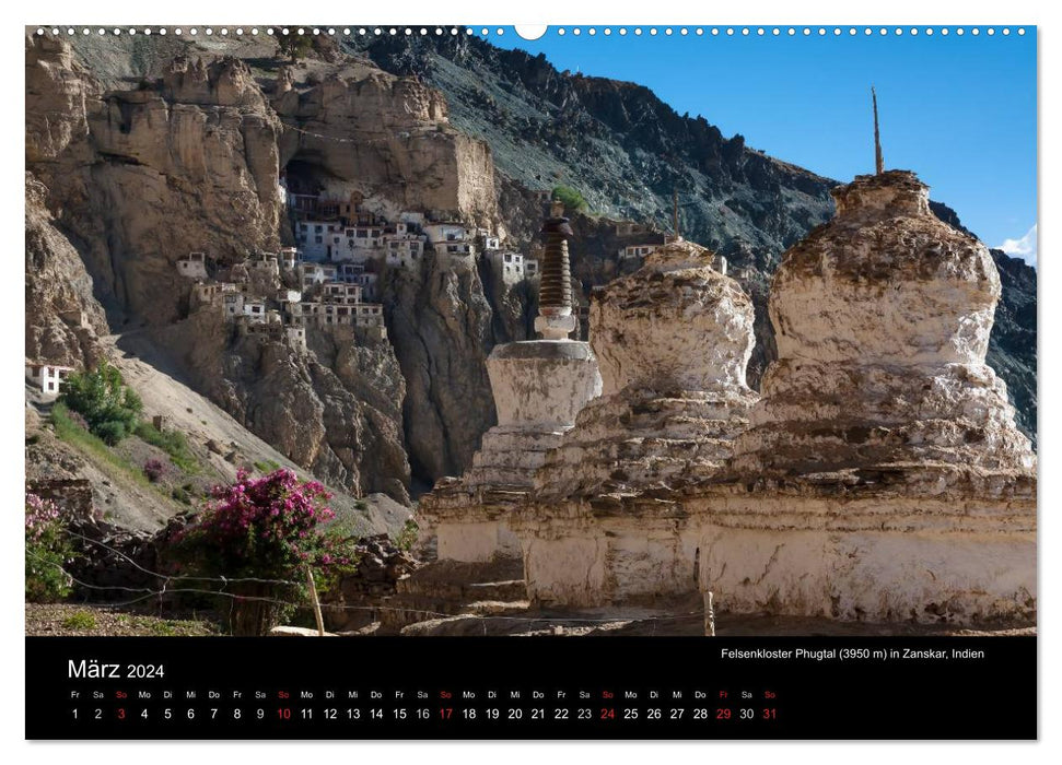Buddhism in the Himalayas (CALVENDO Premium Wall Calendar 2024) 