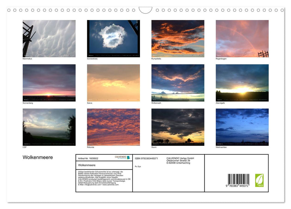 Wolkenmeere - Weite Himmel über der Erde (CALVENDO Wandkalender 2024)