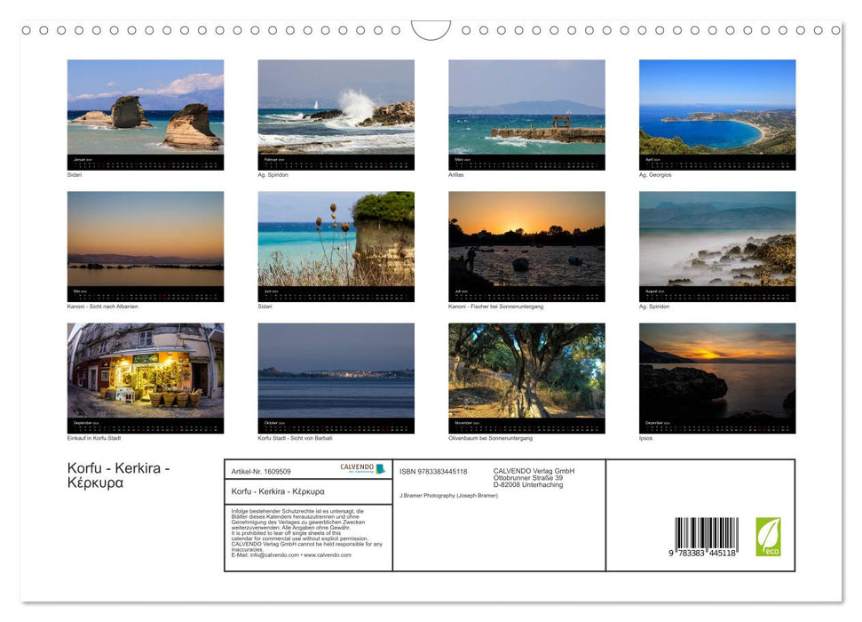 Corfu - Kerkira (CALVENDO wall calendar 2024) 