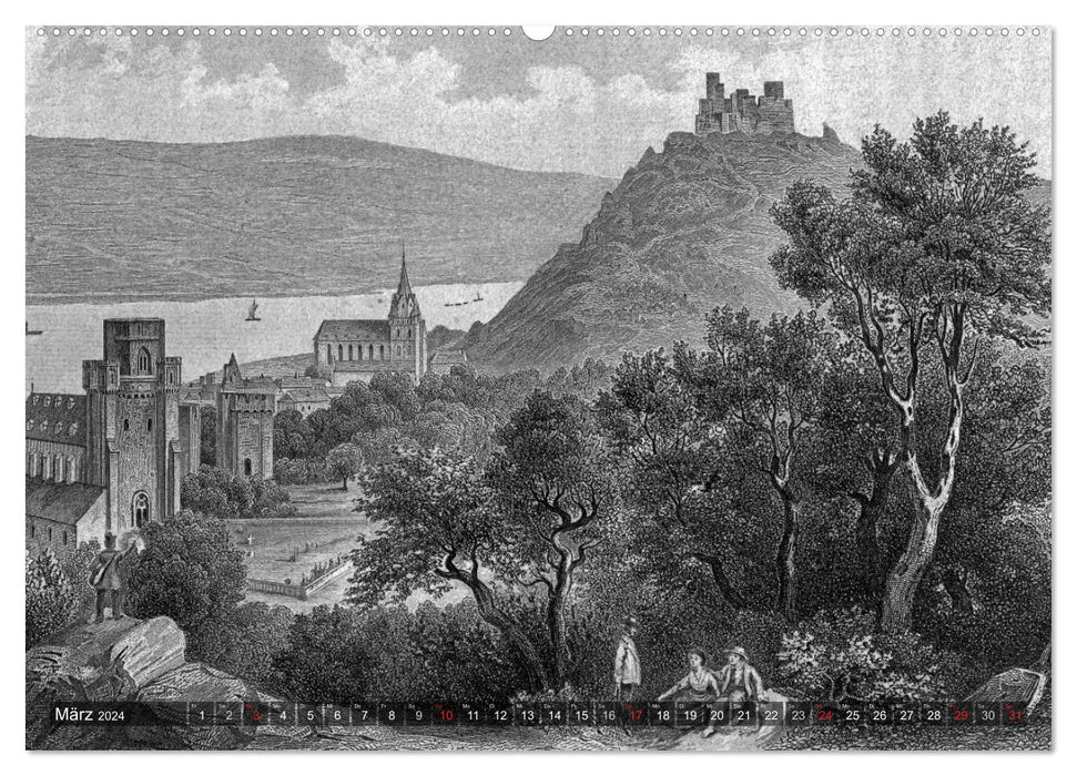 The Rhine in old engravings (CALVENDO wall calendar 2024) 