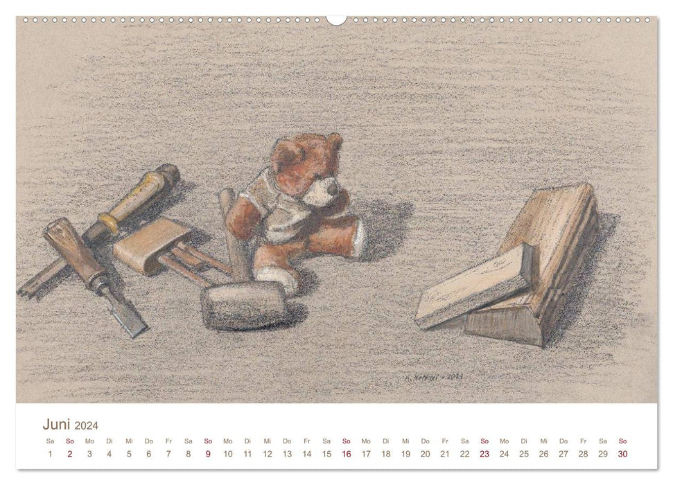 C' est la vie - The Teddy Bear Calendar (CALVENDO Premium Wall Calendar 2024) 