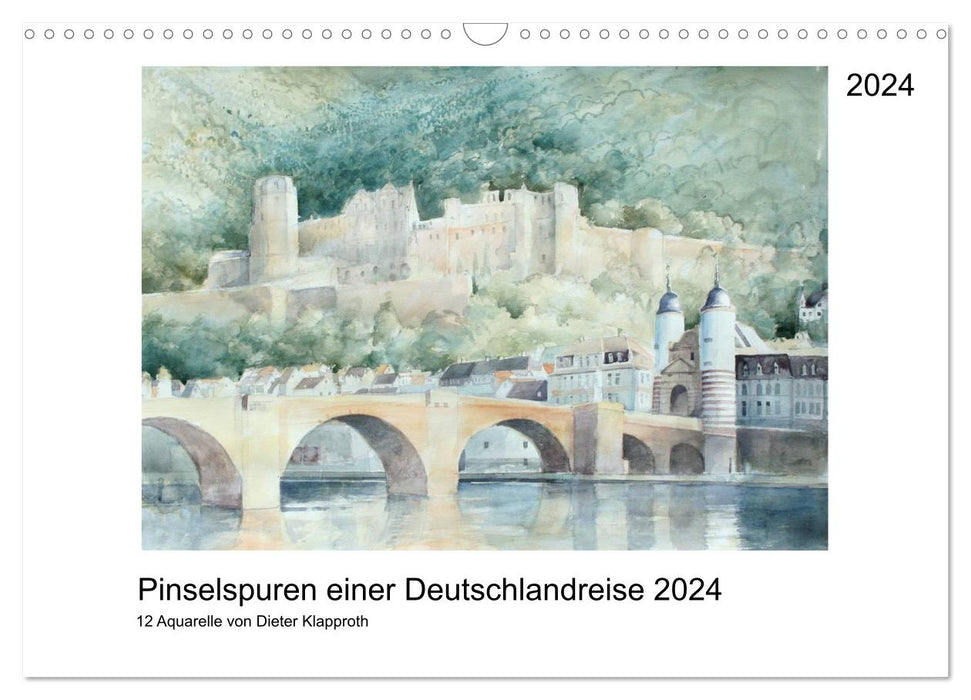 Brush marks from a trip to Germany - 12 watercolors by Dieter Klapproth (CALVENDO wall calendar 2024) 