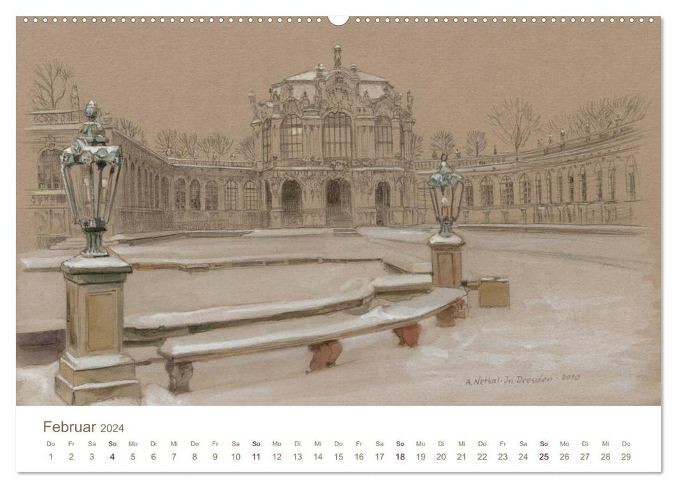 Dresden - Malerische Ansichten (CALVENDO Premium Wandkalender 2024)