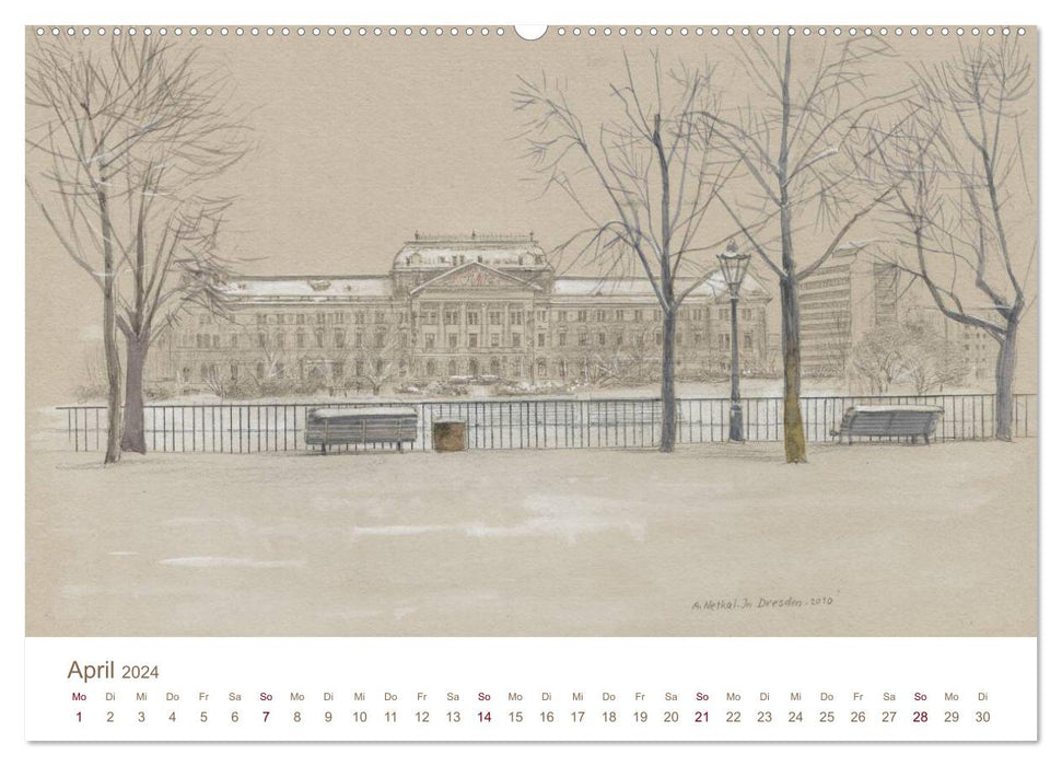 Dresden - Malerische Ansichten (CALVENDO Premium Wandkalender 2024)