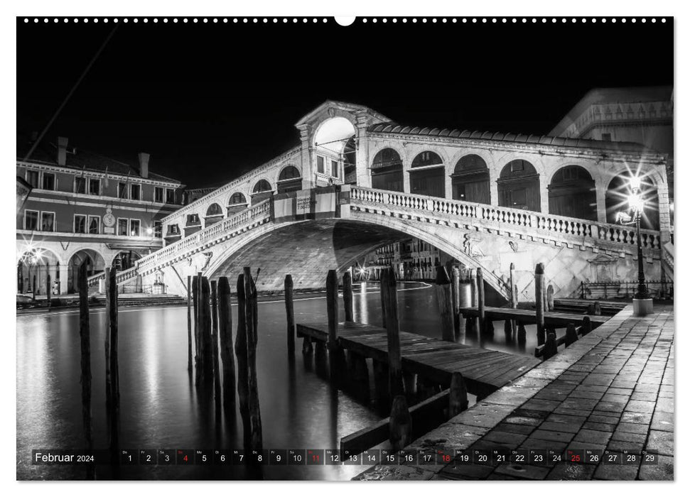 Leuchtendes Venedig …in monochrom (CALVENDO Premium Wandkalender 2024)