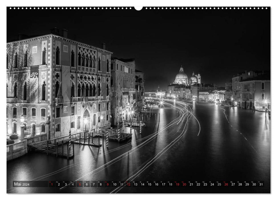 Leuchtendes Venedig …in monochrom (CALVENDO Premium Wandkalender 2024)