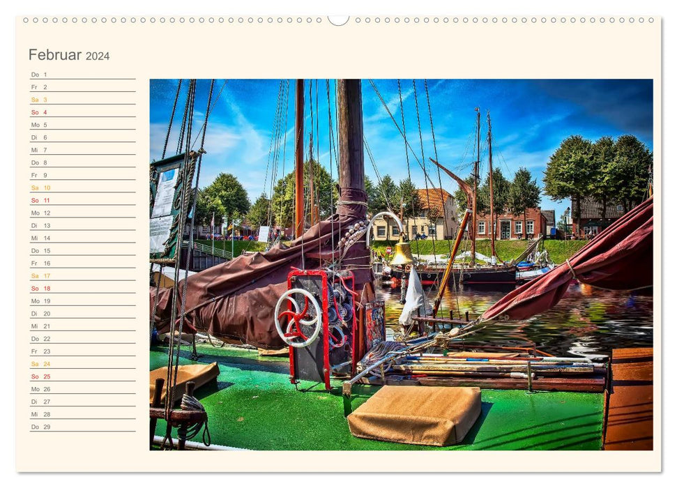 East Frisia - Museum Harbor Carolinensiel (CALVENDO Premium Wall Calendar 2024) 