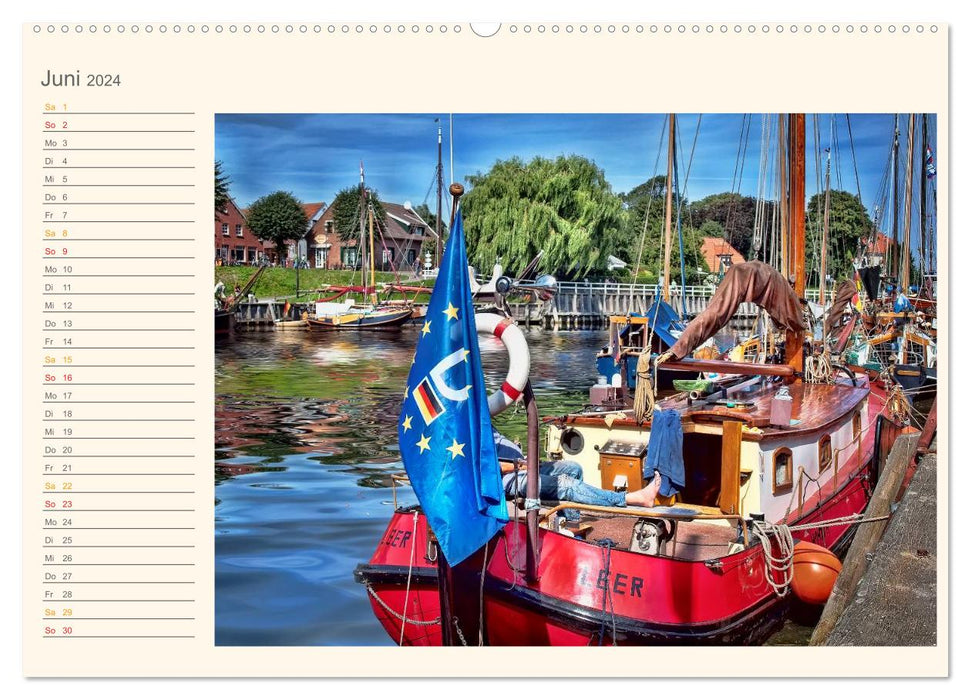 East Frisia - Museum Harbor Carolinensiel (CALVENDO Premium Wall Calendar 2024) 