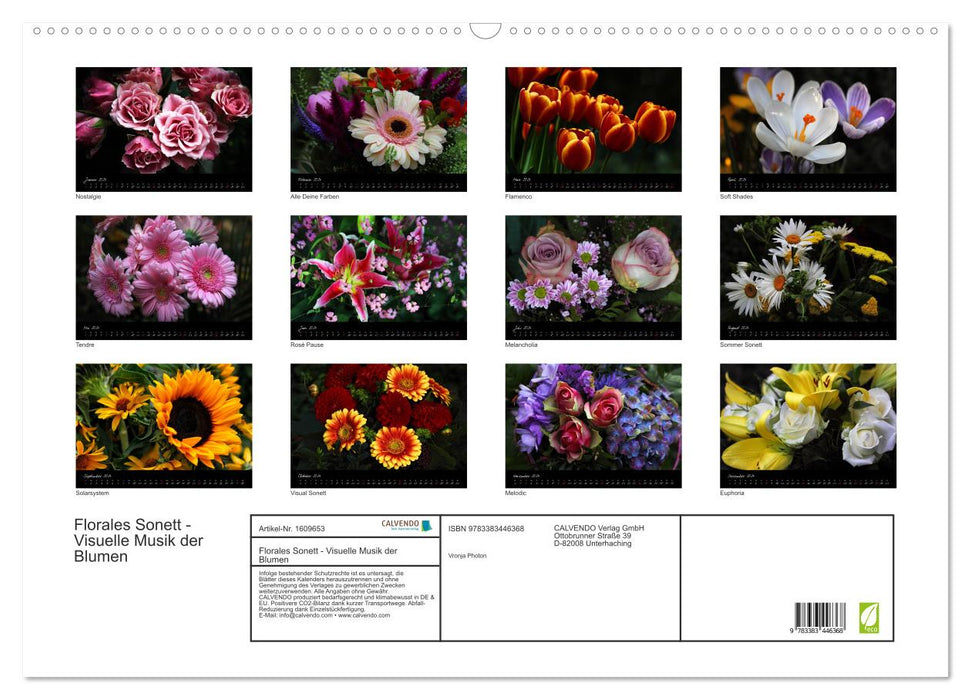 Florales Sonett - Visuelle Musik der Blumen (CALVENDO Wandkalender 2024)