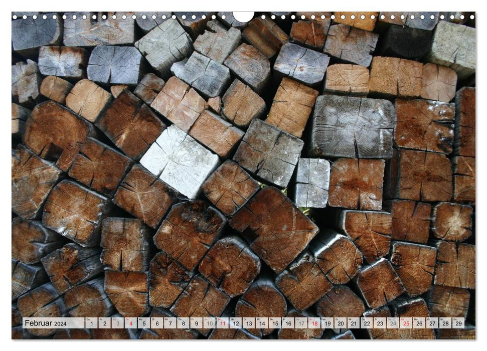 WOOD - Stacks and logs (CALVENDO wall calendar 2024) 