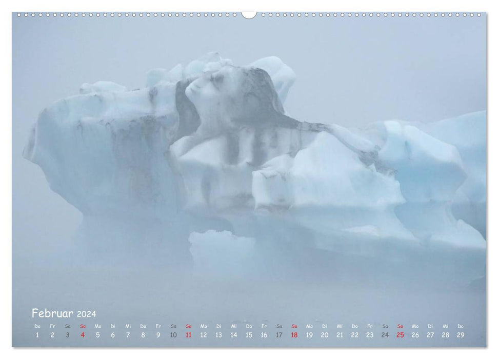 Island 2024 Gletschereis und Vulkanausbruch (CALVENDO Premium Wandkalender 2024)