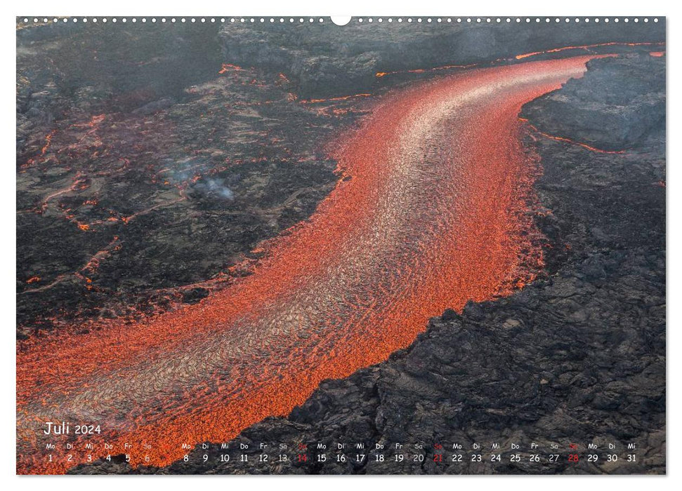 Island 2024 Gletschereis und Vulkanausbruch (CALVENDO Premium Wandkalender 2024)