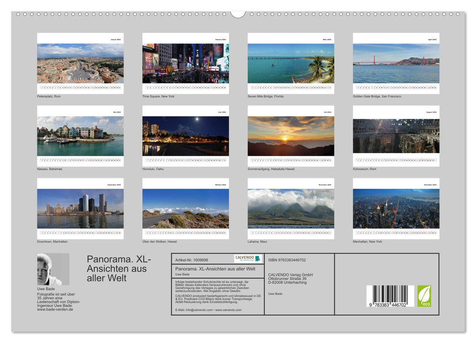 Panorama. XL views from all over the world (CALVENDO Premium Wall Calendar 2024) 