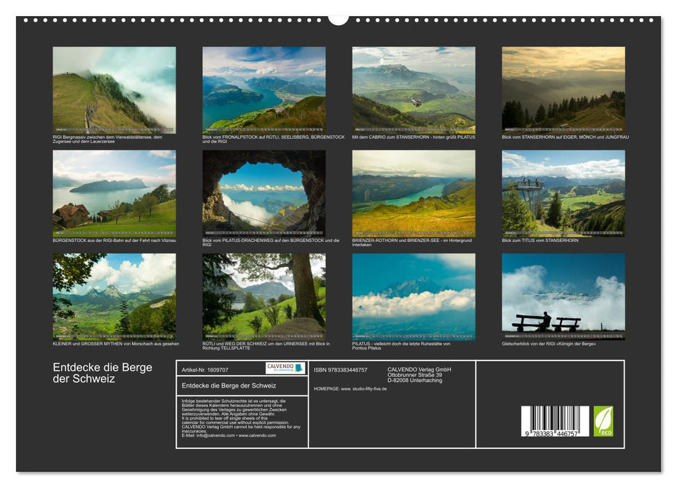 Entdecke die Berge der Schweiz mit dem TELL-PASS (CALVENDO Premium Wandkalender 2024)