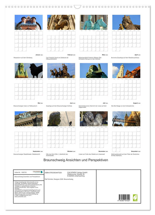 Braunschweig views and perspectives (CALVENDO wall calendar 2024) 