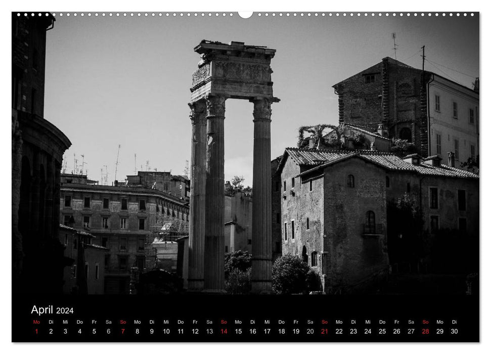 ROME - Views in black and white (CALVENDO Premium Wall Calendar 2024) 