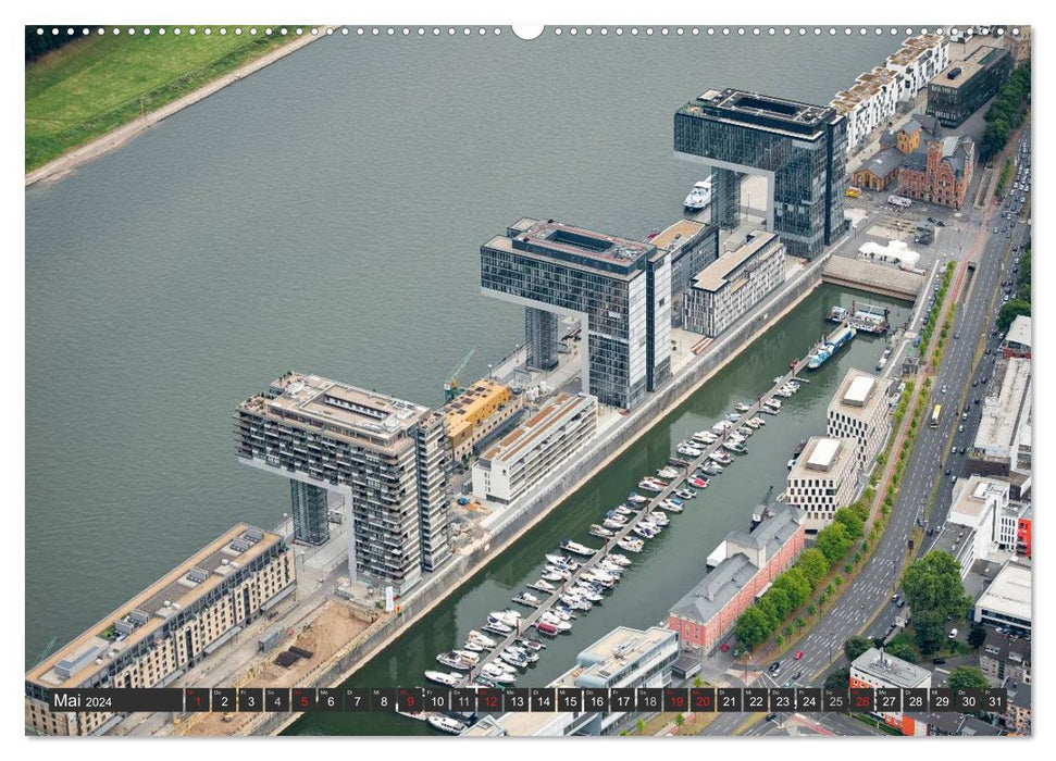 Cologne - The Rhine metropolis from the air (CALVENDO Premium Wall Calendar 2024) 