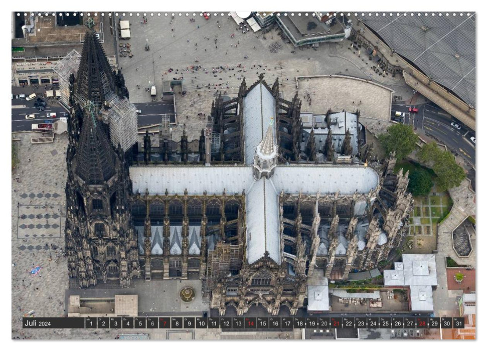 Cologne - The Rhine metropolis from the air (CALVENDO Premium Wall Calendar 2024) 