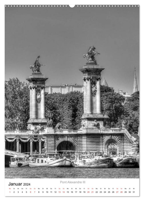 Paris black white 2024 (CALVENDO Premium Wall Calendar 2024) 