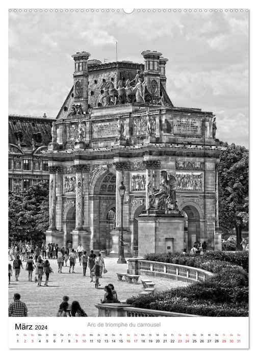 Paris black white 2024 (CALVENDO Premium Wall Calendar 2024) 